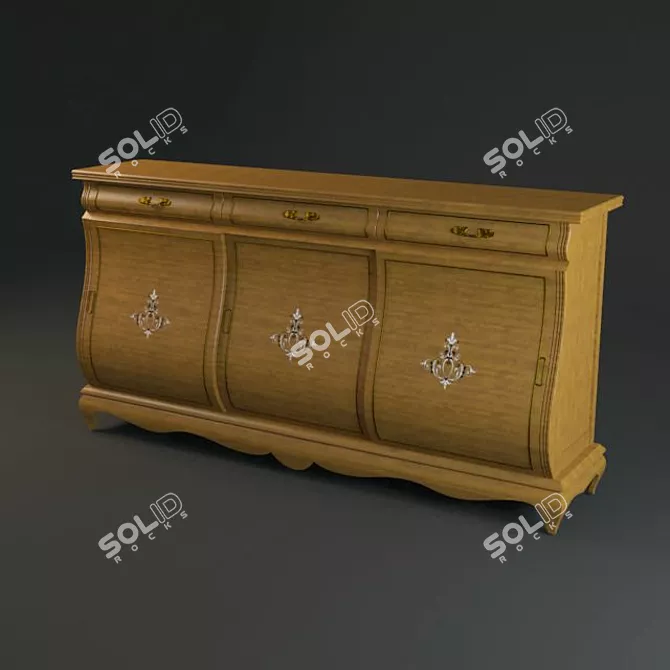 Elegant Classic Drawer Chest 3D model image 1