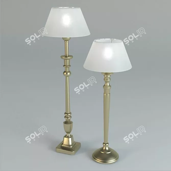 Modern Metal Floor Lamps 3D model image 1
