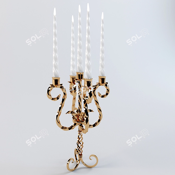 Hand-forged Candlestick 3D model image 2