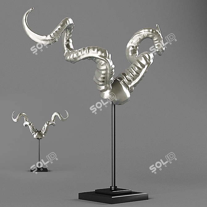 Stylish Horns Decor 3D model image 1