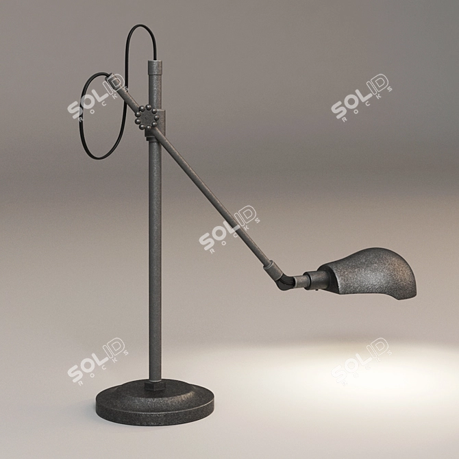 Adjustable Industrial Task Lamp 3D model image 1