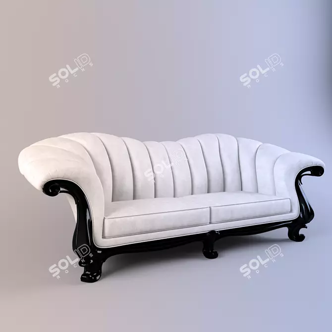 Classic Louvre Sofa - Elegant and Unique 3D model image 1