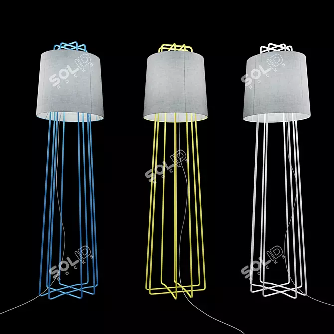 Modern Steel Perimeter Floor Lamp 3D model image 1