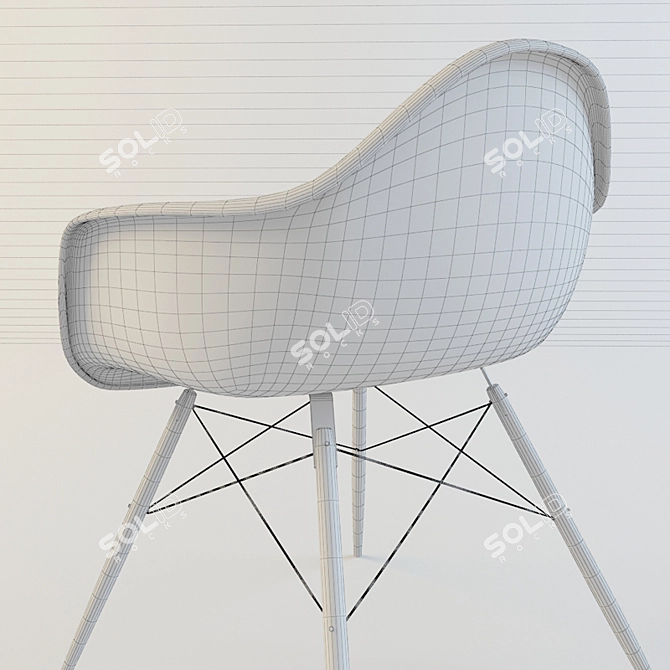 Modern Eames Plastic DAW Chair with Multiple Material Options 3D model image 2