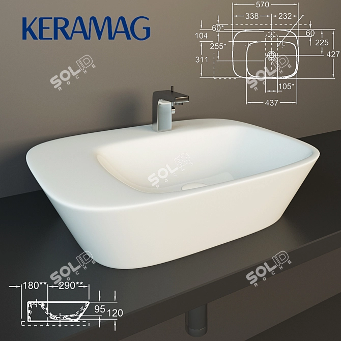 Elegant Keramag Silk 121650 3D model image 1