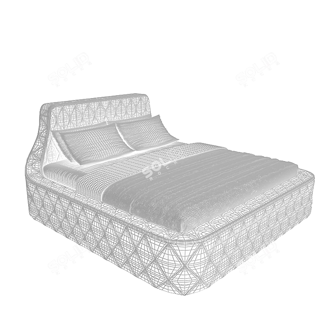 Luxury Continental Bed: SMANIA 3D model image 2