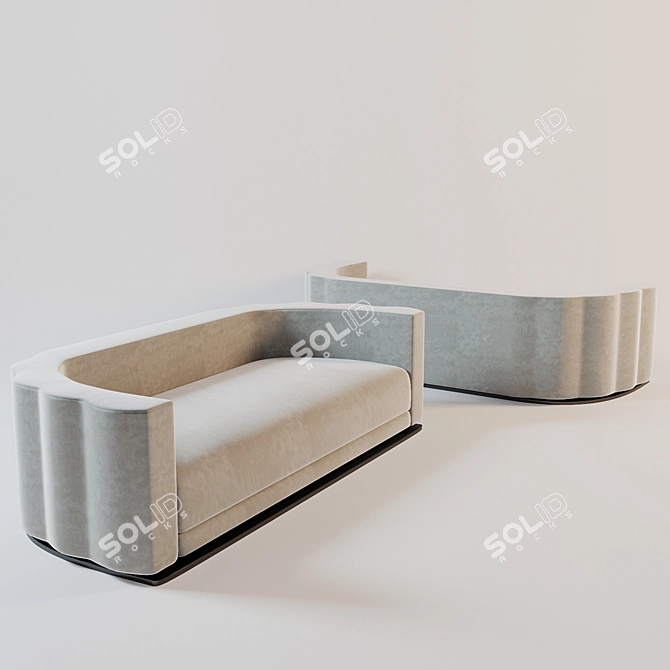 Deco Divan: Timeless Elegance 3D model image 1