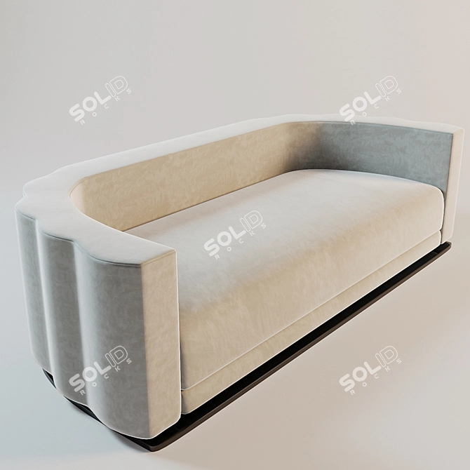 Deco Divan: Timeless Elegance 3D model image 2