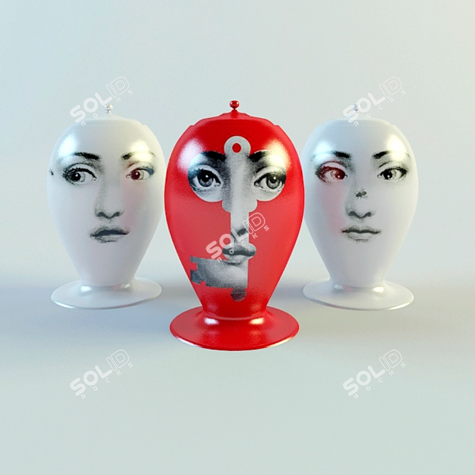 Elegant Fornasetti Vases: Timeless Art 3D model image 1