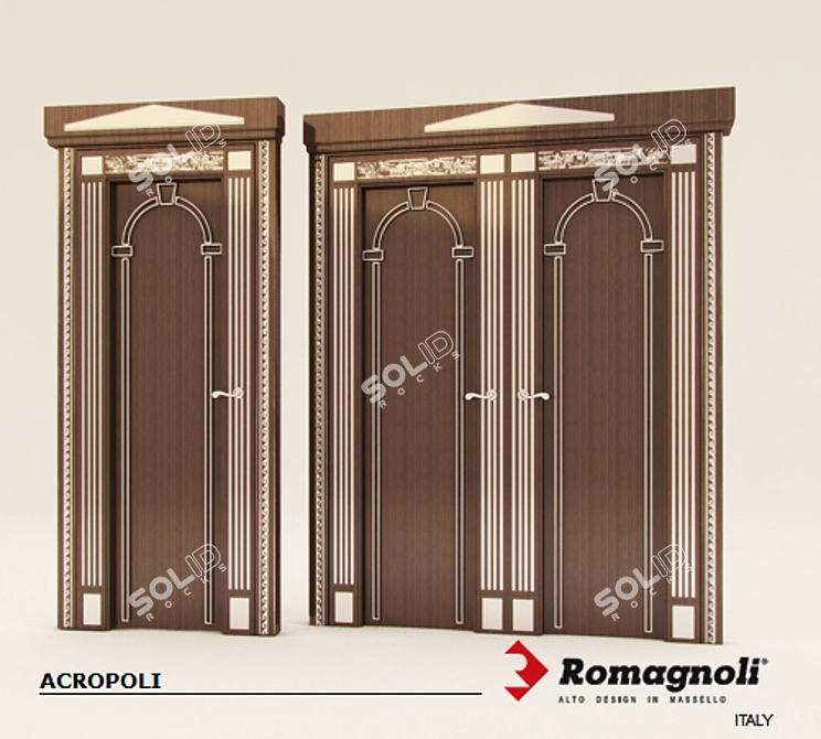 Elegant Romagnoli Doors 3D model image 1