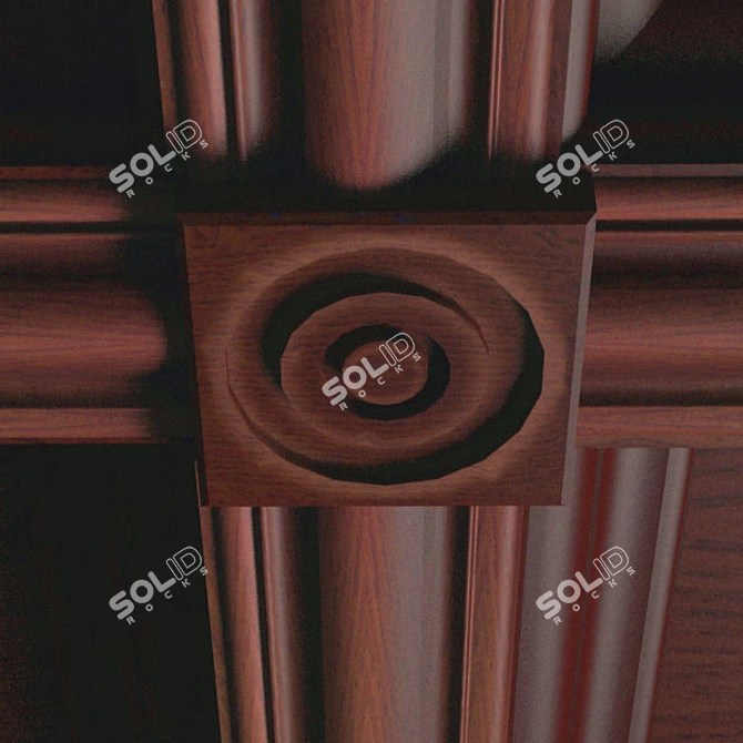 Elegant Coffer Ceiling Panels 3D model image 3