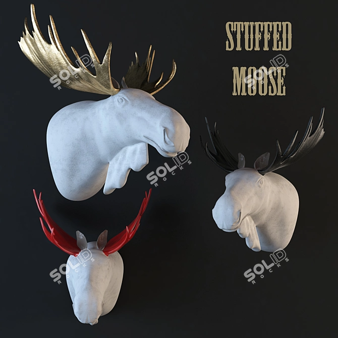 Gypsum Moose Head 3D model image 1