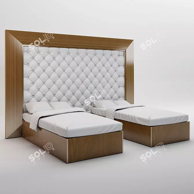 Custom Made Double Bed 3D model image 1