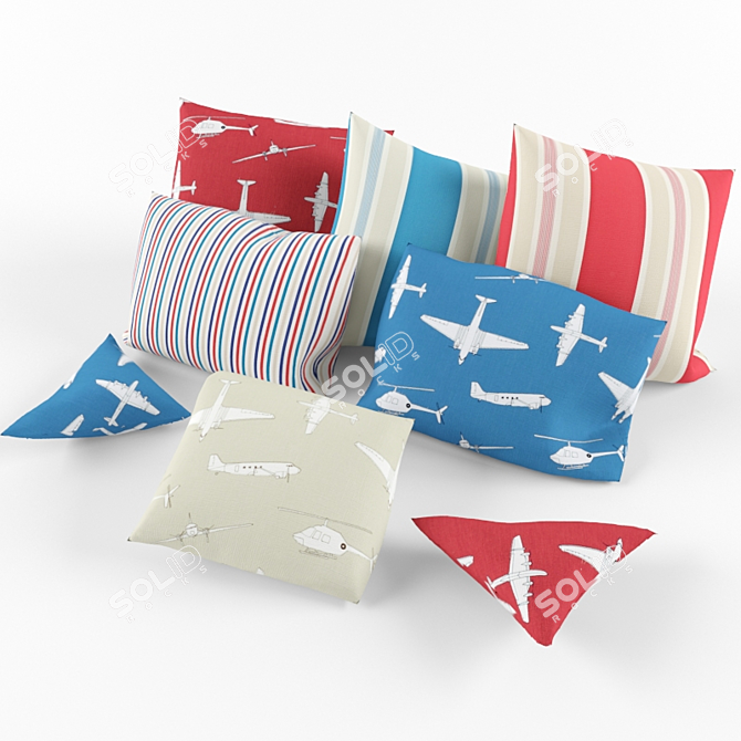 Title: Harlequin Baby Boy Pillows 3D model image 1