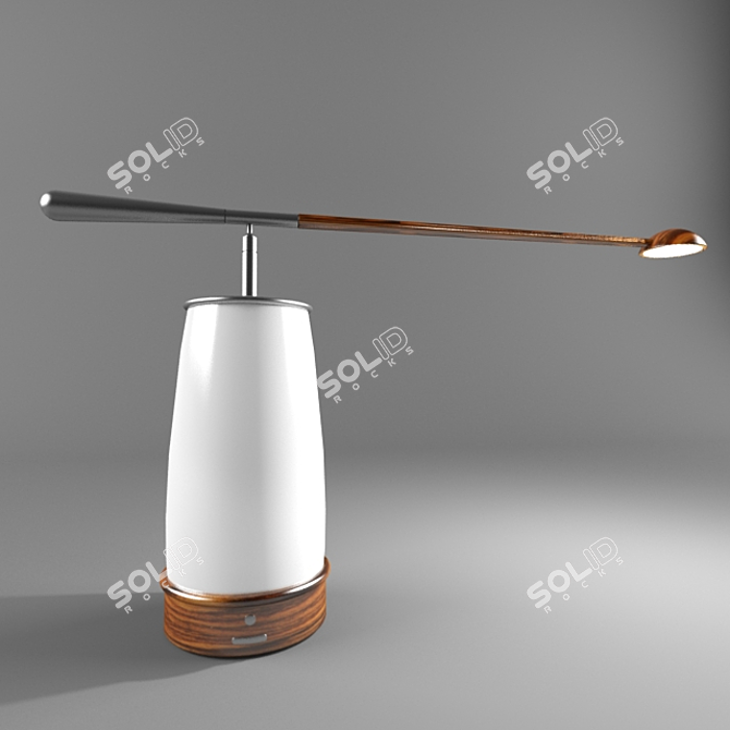  Stylish Solid Wood Table Lamp 3D model image 2