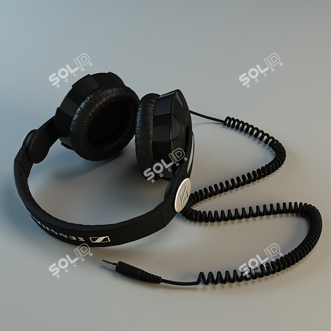 Sennheiser HD 215 Monitor Headphones 3D model image 2