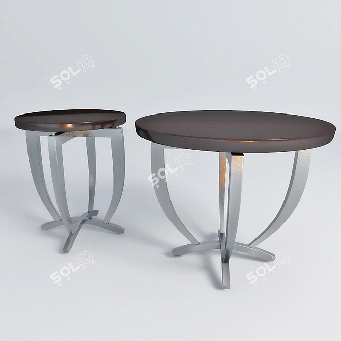 Modern Round Tables: Elegant and Compact 3D model image 1