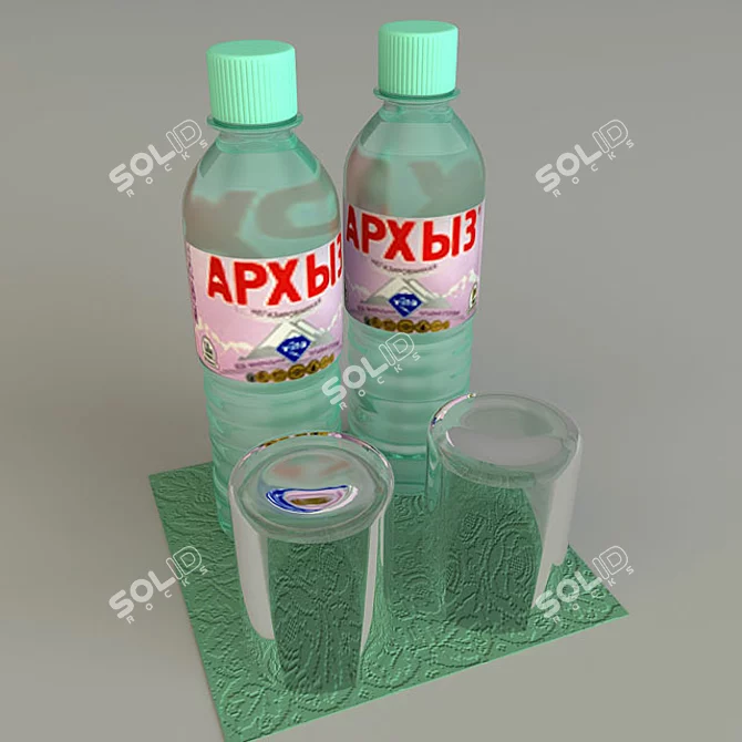 "Arkhyz Mineral Water: Refreshing and Pure 3D model image 1