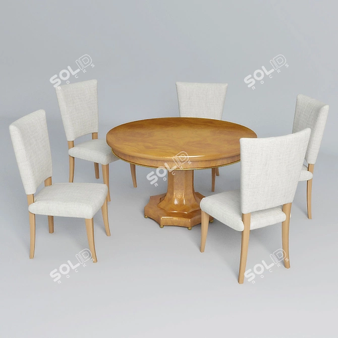 Elegant Desk and Chair 3D model image 1