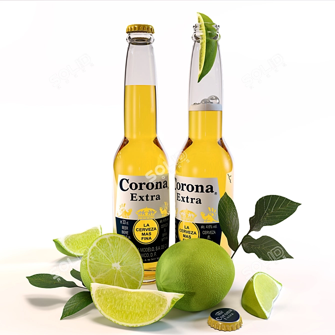 Refreshing Mexican Lager: Corona Extra 3D model image 1