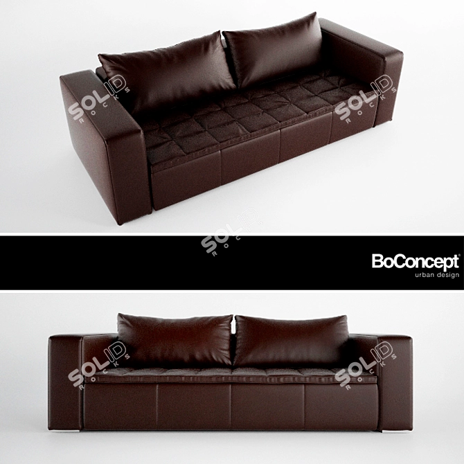 Bo Concept Mezzo: Elegant Leather Sofa 3D model image 1