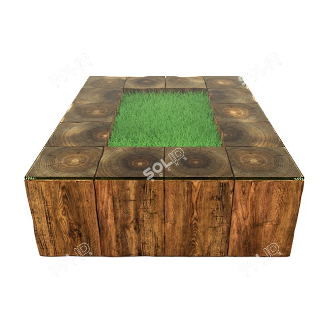 Rustic Wood Table 3D model image 2