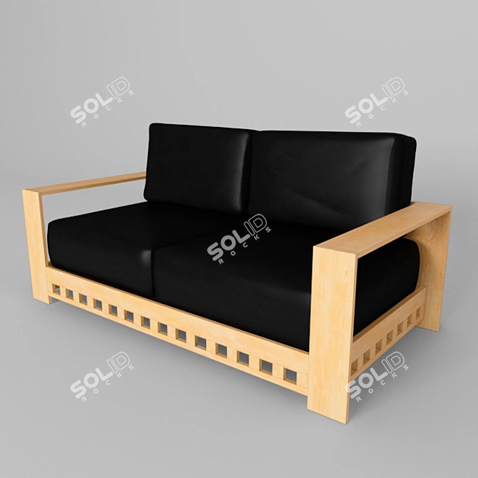 Luxury Italian Leather Sofa 3D model image 1