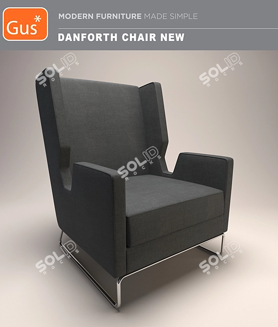 Sleek Danforth Chair, Modern Design 3D model image 1