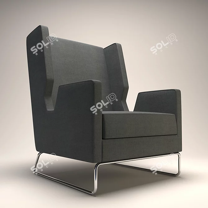 Sleek Danforth Chair, Modern Design 3D model image 3