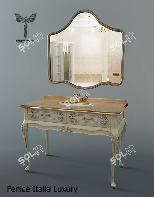 FENICE ITALIA LUXURY: Italian Floor Mounted Bathroom Vanity 3D model image 1