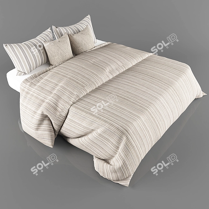 Luxury Bed Linens 3D model image 1