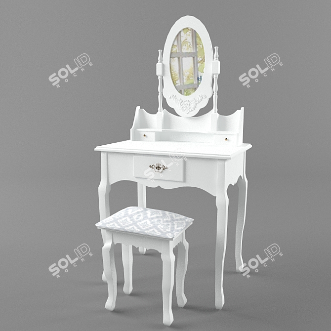 Rococo Style Dressing Table 3D model image 1