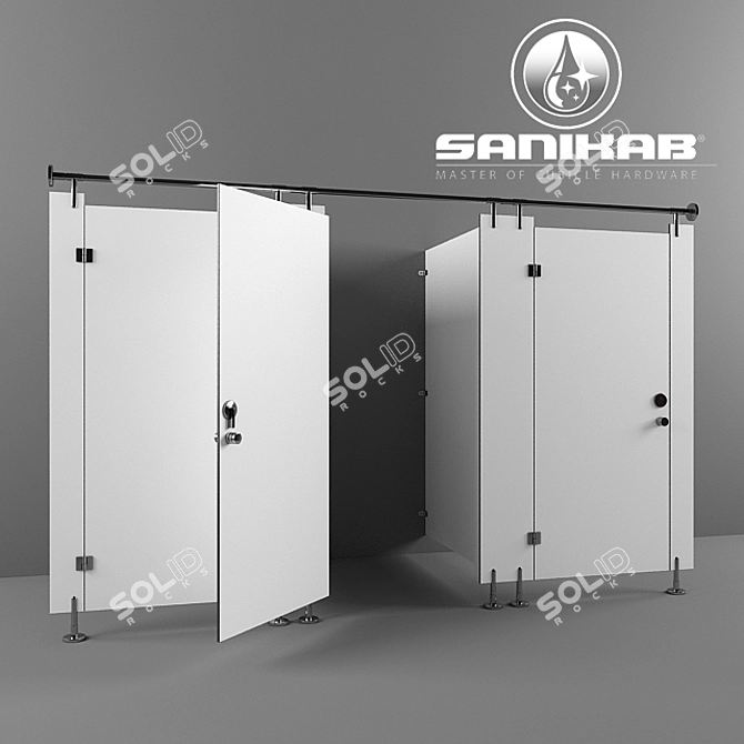Sanikab VISA: Stylish and Durable Sanitary Partition 3D model image 1