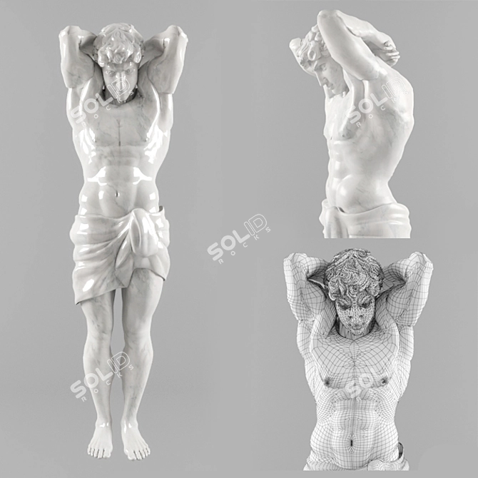 Eternal Strength: Atlas Sculpture 3D model image 1