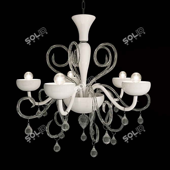 Elegant White Lilly Pendant 3D model image 1