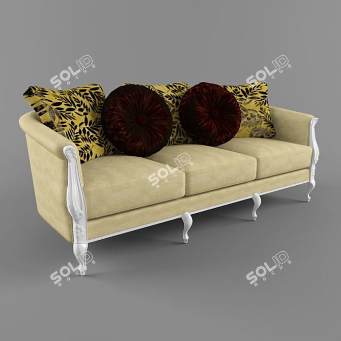 Elegant Chateau Sofa 3D model image 1