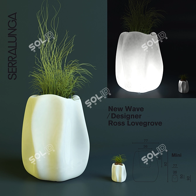 Modern Wave Vase 3D model image 1