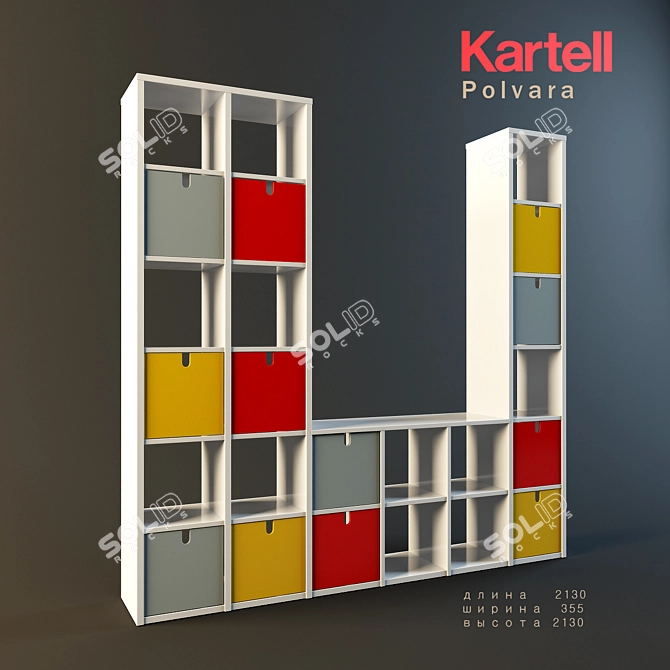 Modern Bookshelf for Books and Accessories 3D model image 1
