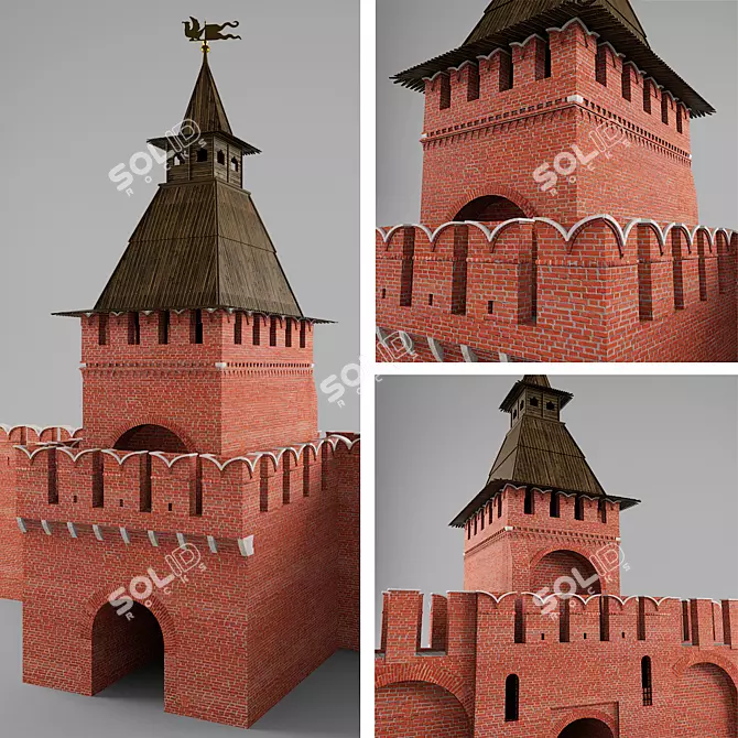 Tula Kremlin Gateway Tower 3D model image 1