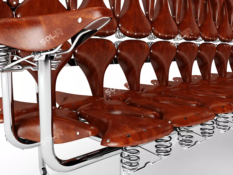 Biker's Leather Lounge: Saddle-inspired Stylish Seating 3D model image 2