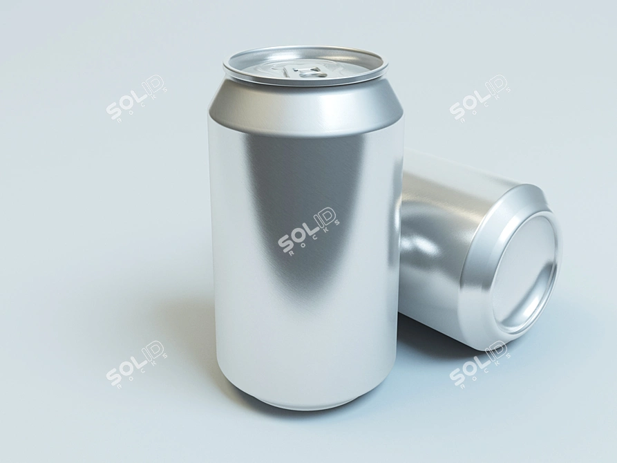 Sleek Aluminum Beverage Can 3D model image 1