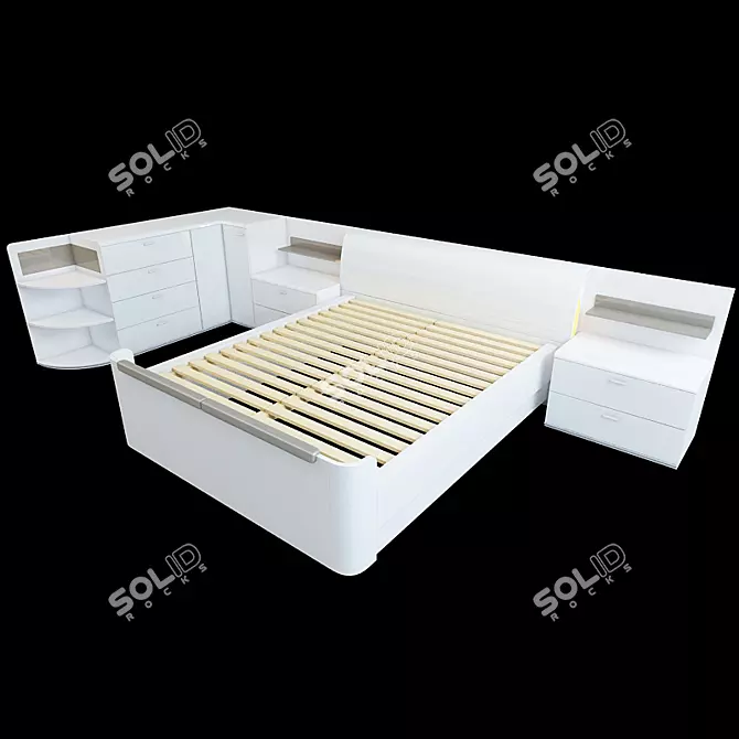 Elegant VENERO II Bedroom Set 3D model image 1