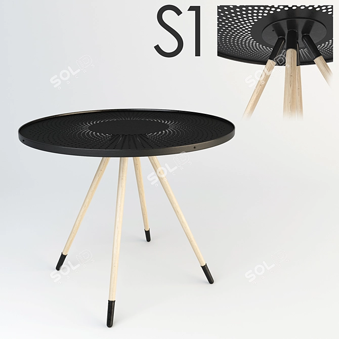 Modern Metal Pattern Table 3D model image 1