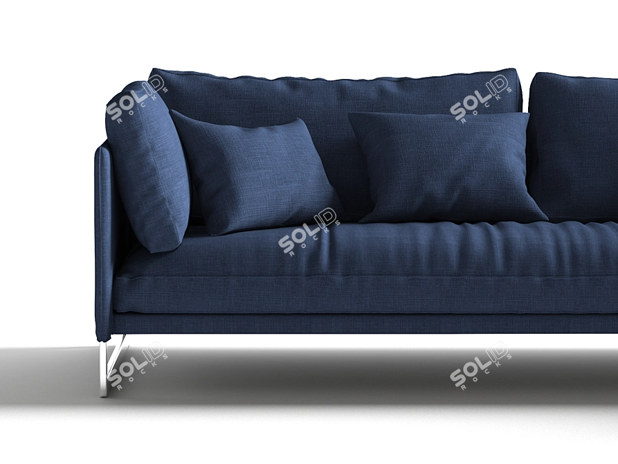 Sleek Saba Livingston Sofa 3D model image 2