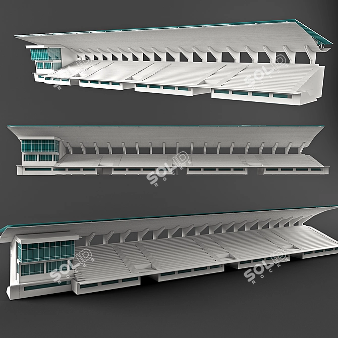 Speedway Synthetic Race Track 3D model image 1