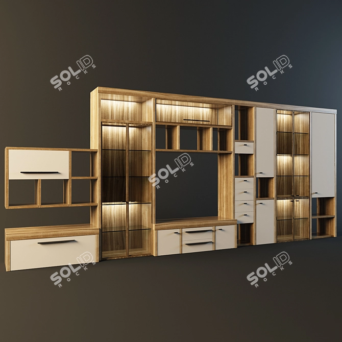 Modern Bookshelf and Accessories Stand 3D model image 1