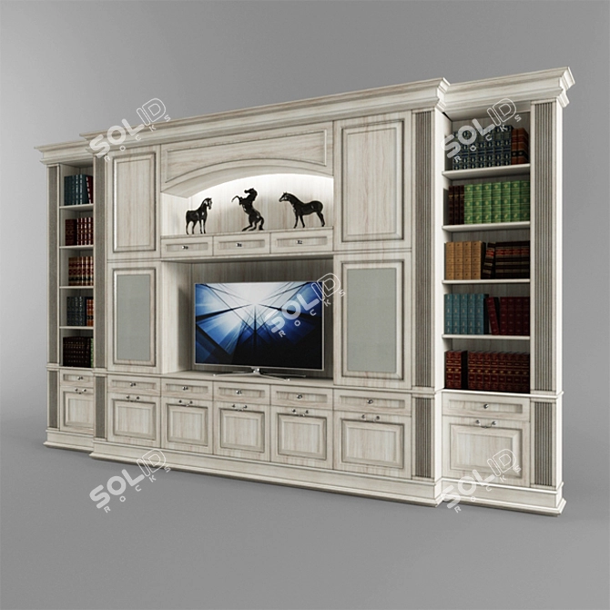 TV Cubby Cabinet 3D model image 1