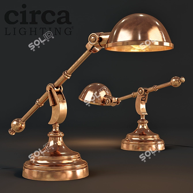 Pimlico Height-Adjustable Boom Arm Desk Lamp 3D model image 1