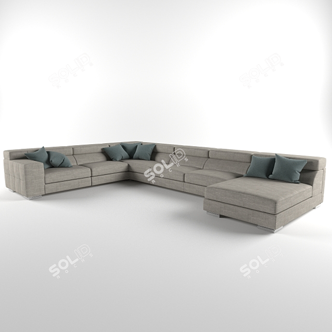 Title: Natuzzi Corner Sofa Nicolaus 3D model image 3