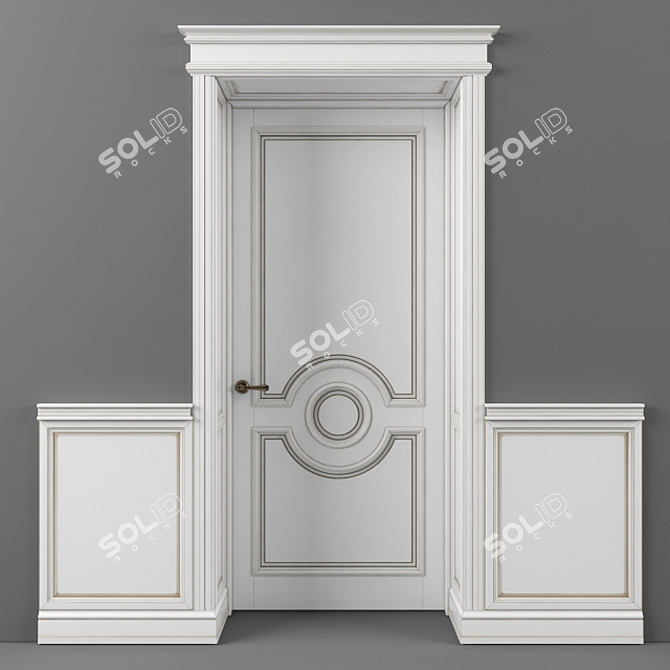 Versatile Tambour Door and Wall Panels 3D model image 1